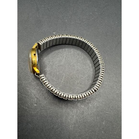 Vintage Kienzle Antimagnetic Watch Men's Silver Gold Tone Fixoflex Stretch Band - Picture 3 of 7